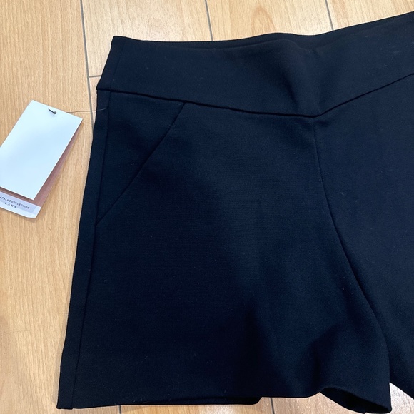 ZARA NWT Black Ponte Knit High Waisted Shorts M Trafaluc Collection - Picture 2 of 5